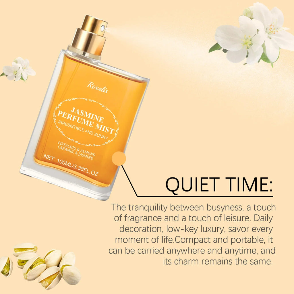 Luxury Caramel Vanilla Perfume 100ml, Oriental Floral Fruity Gourmand Fragrance Mist, Jasmine Eau De Parfum Spray Strong Sillage
