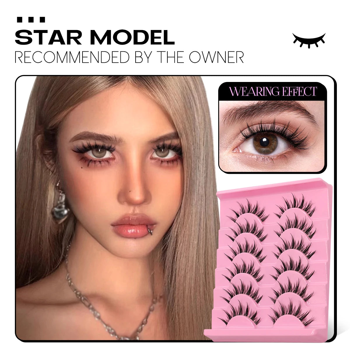 Veltrinay Natural False Eyelashes Manga Lashes 3d Faux Mink Lashes Look Realistic Soft Cross Lashes Fake Lashes Makeup