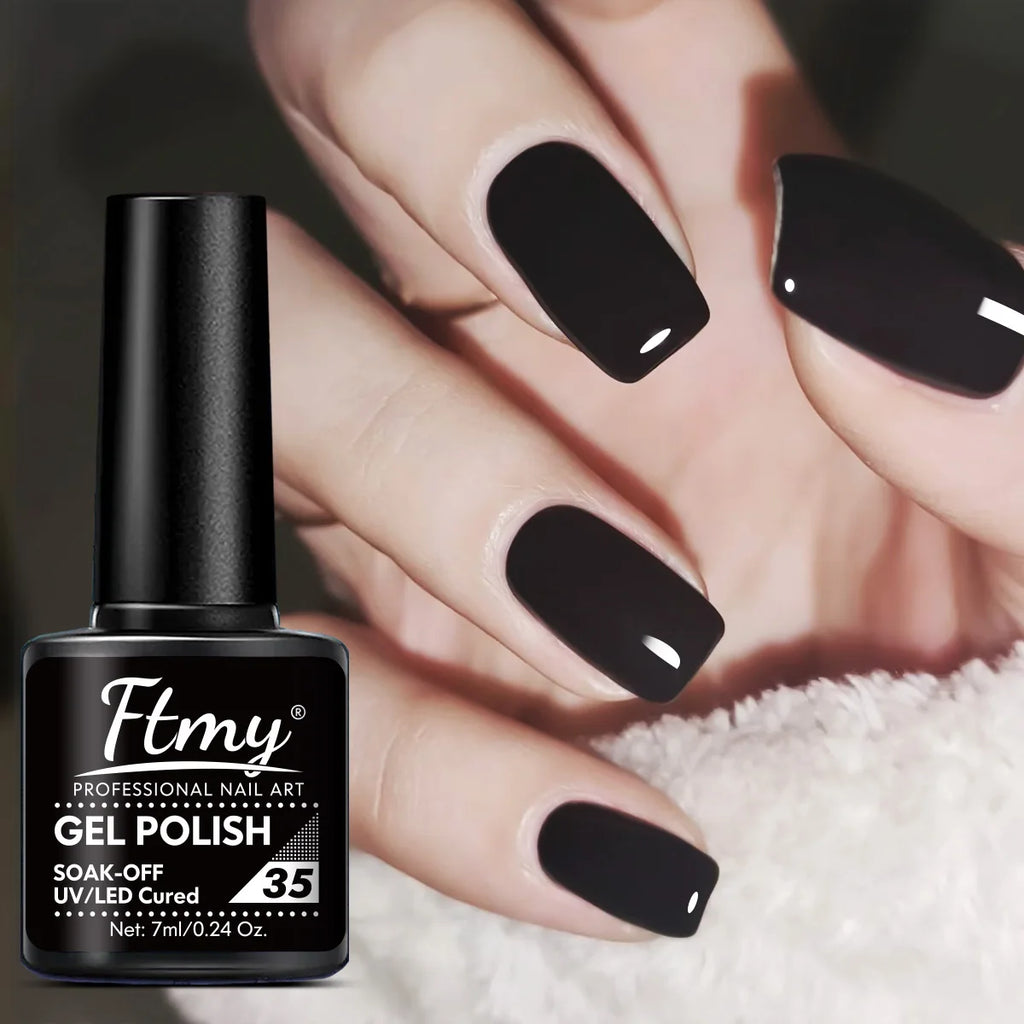 1/2pcs Black & White Gel Nail Polish Set - Long-Lasting, Hypoallergenic UV/LED Soak Off Varnish for DIY Manicures