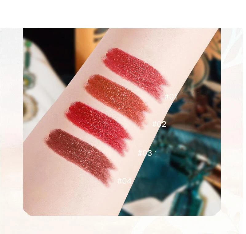 Makeup Lipstick set carved Nude Li pstick Matte Velvet Long Lasting easy to color non-stick cup lip glaze
