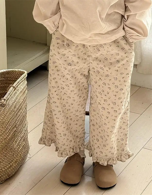 2026 Spring New Girls Cotton Loose Harem Pants Children Girl Clothes Casual Ankle-length Trousers Toddler Kids Corduroy Pants