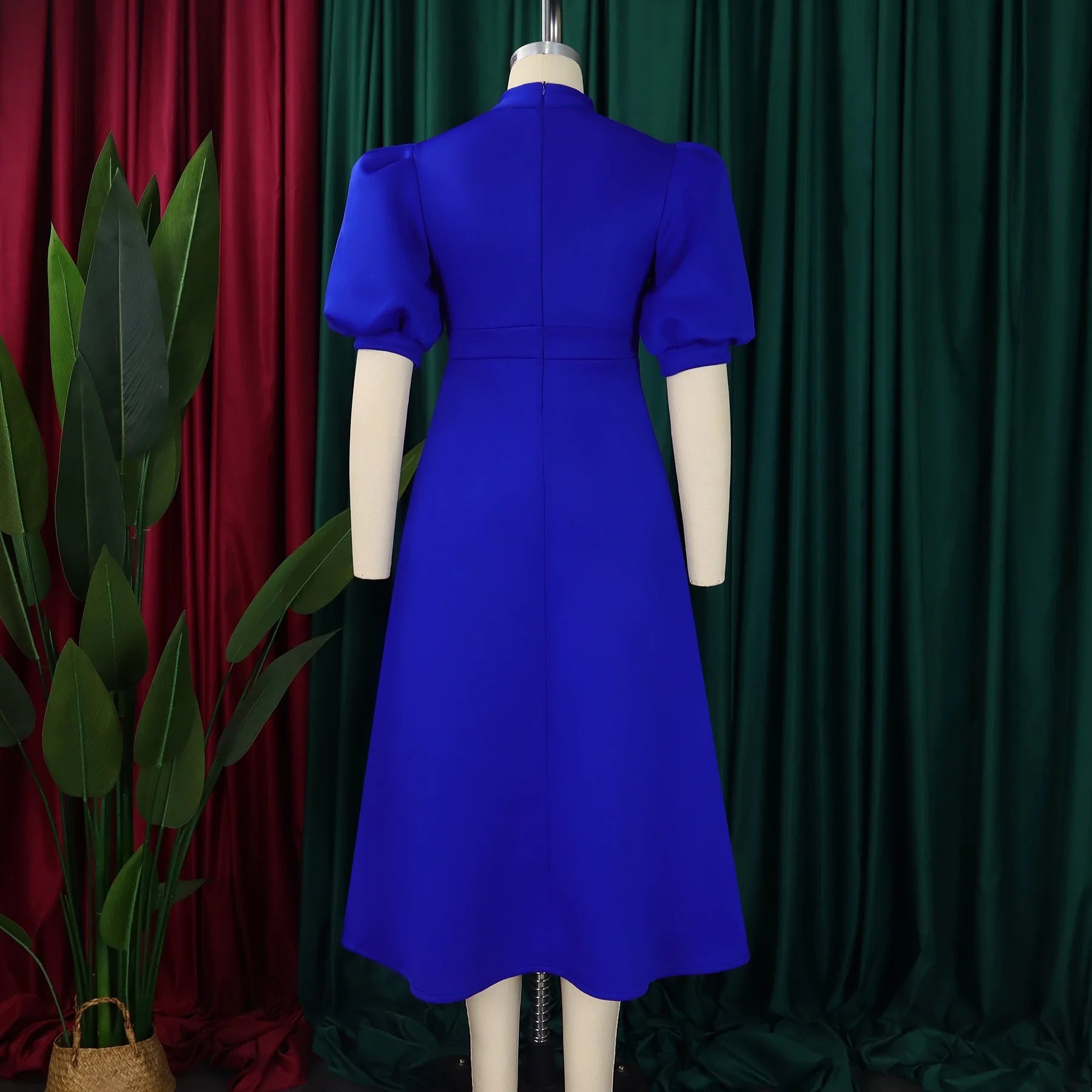 Elegant Party Dresses for Woman 2024 Luxury Bow Collar Short Sleeve High Waisted A Line Pleated Ankle Length Birthday Party Robe