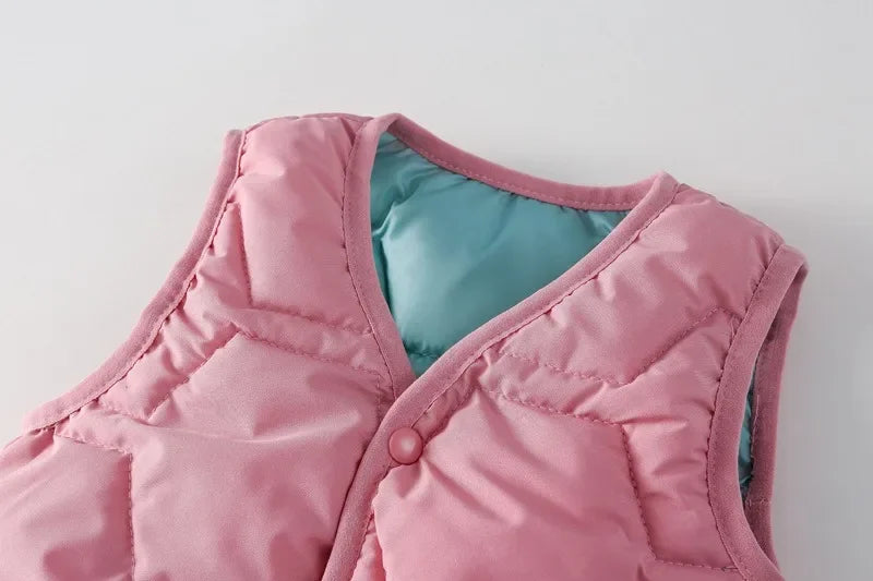 New Winter Baby Boys Girls Vest Cotton Padded Sleeveless Coats Jackets Children Warm Solid Vest Kids Autumn Top Clothe Outfits