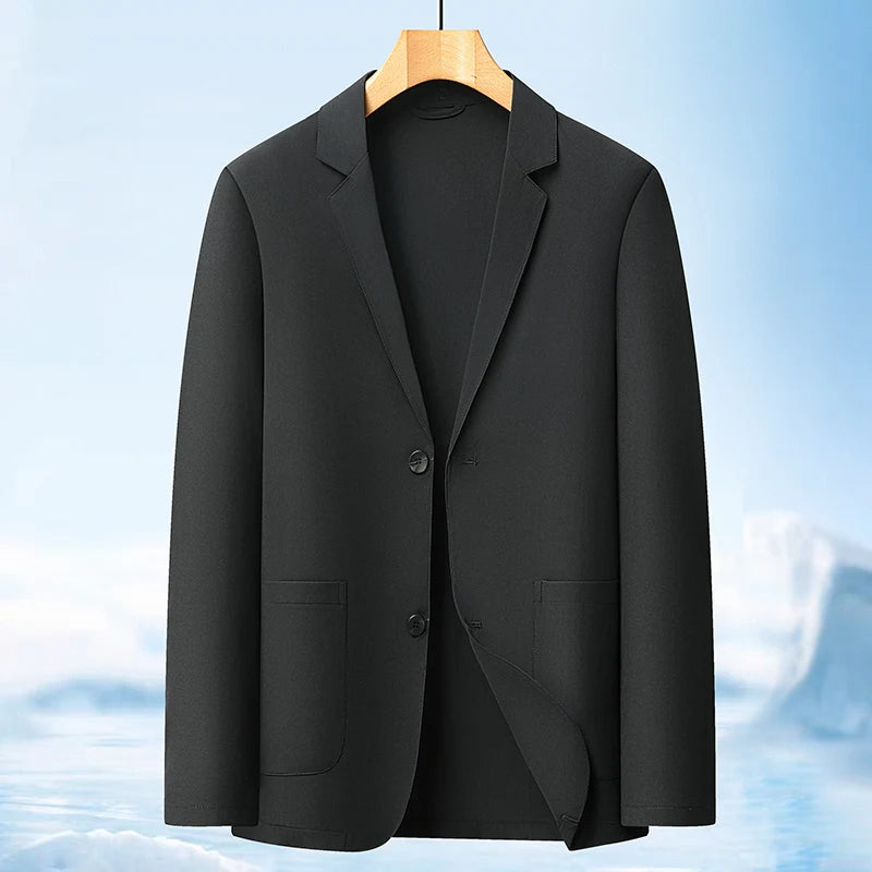 Men's suit - breathable pure color single-layer lightweight summer/autumn sun protection business-fit single-layer jacket
