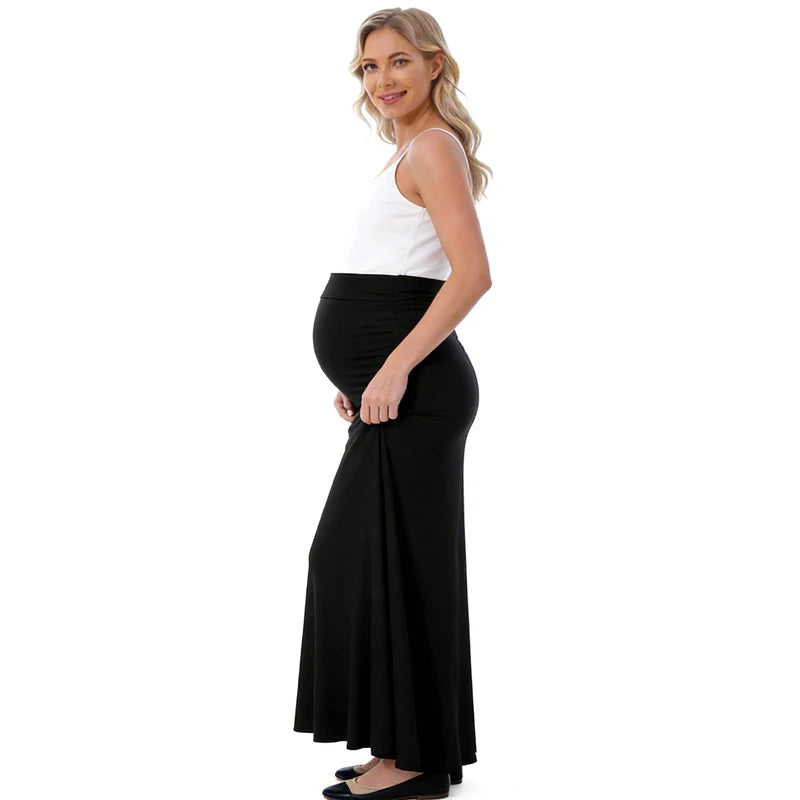 2025 New Maternity Skirt Slim Breathable and Comfortable Spring Summer High Elasticity Mid Length Casual Pregnant Women Skirt