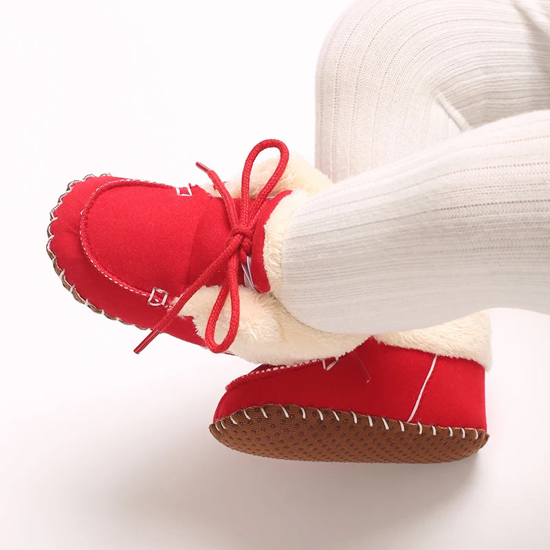 Autumn and Winter Baby Plush Thick Warm Cotton Shoes 0-18 Months Soft Soled Comfortable Non Slip Boots