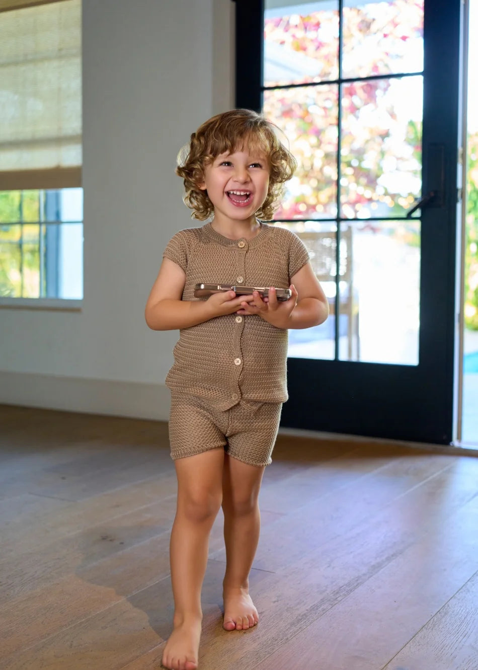 AS  SS26 Heritage collection brown Checked smocking  girls dress knitting boys sister brother family match clothes