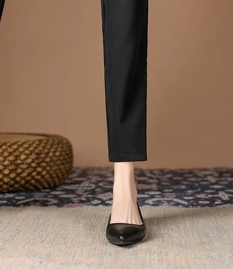 Black Woman Footwear Office Flat Shoes For Women Pointed Toe Fashion Leather Casual Moccasins Flats Fashion Young Korean Style L