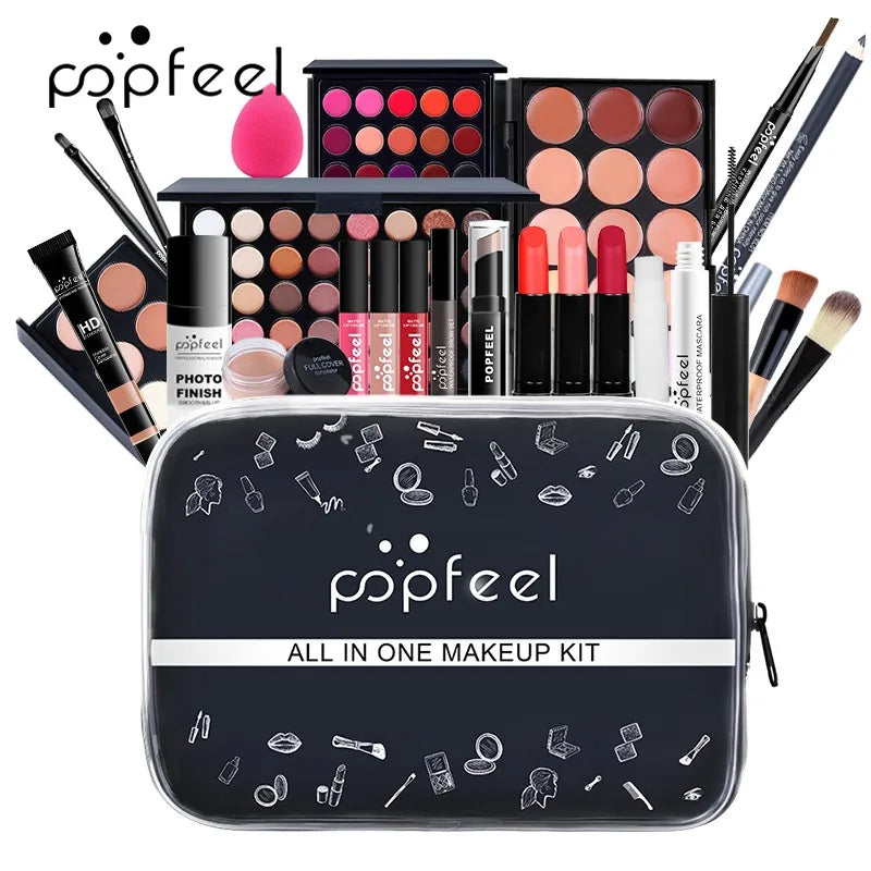 Marie Kit de Maquillaje Todo en Uno para Mujer — Set Completo con Cejas, Delineador y Sombras de Ojos