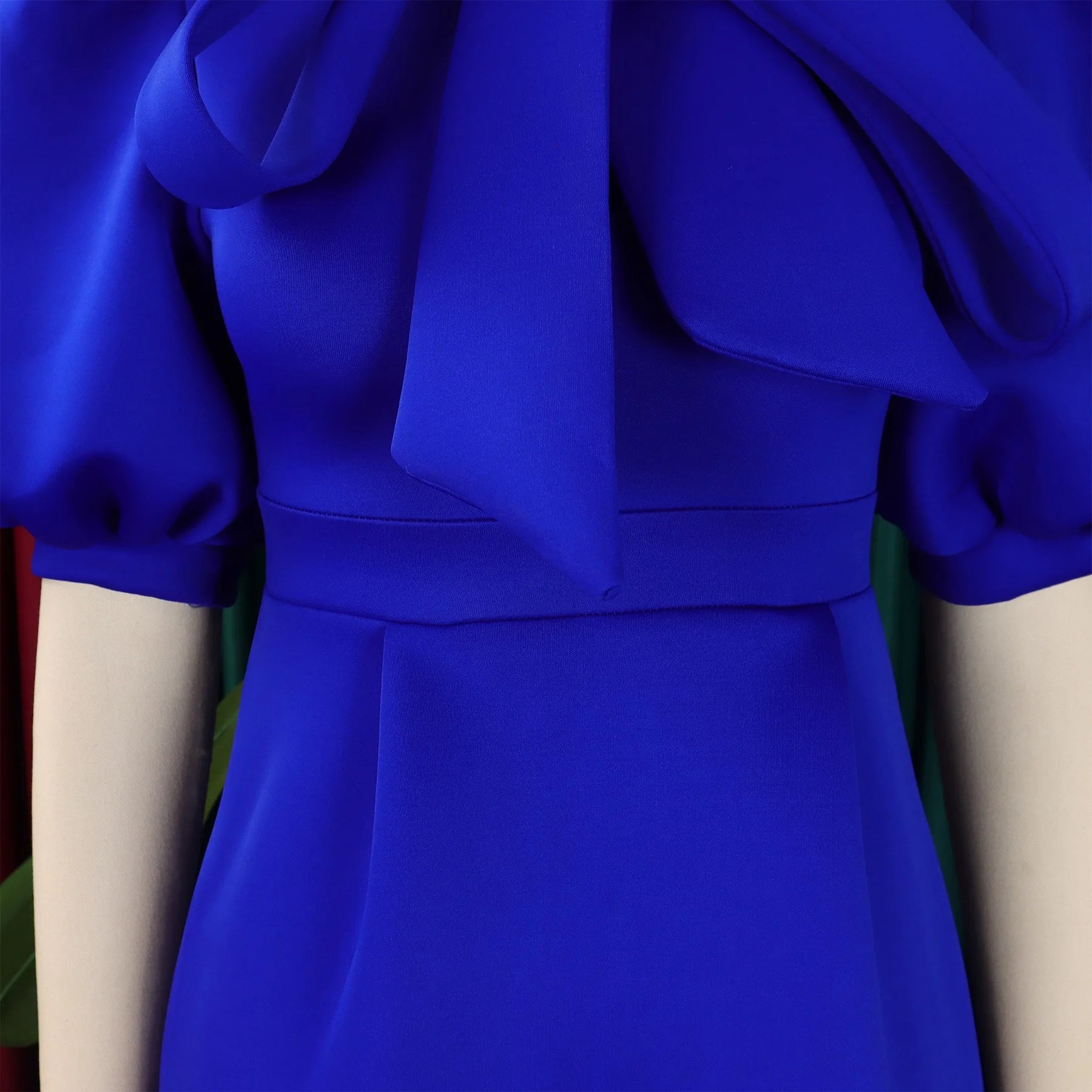 Elegant Party Dresses for Woman 2024 Luxury Bow Collar Short Sleeve High Waisted A Line Pleated Ankle Length Birthday Party Robe
