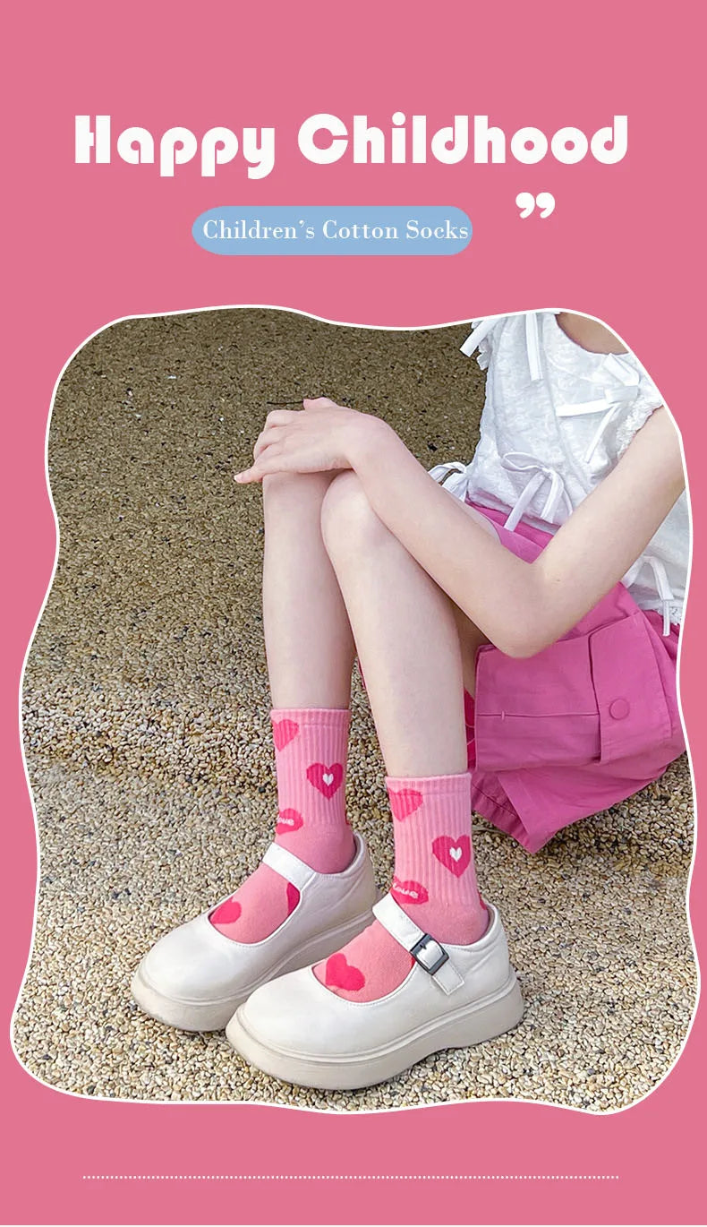 5 Pairs Spring Socks Children's Socks Girls Boys Trendy Pattern Sport Sock Socks Autumn Kids Socks Cotton Sock for 3-12T