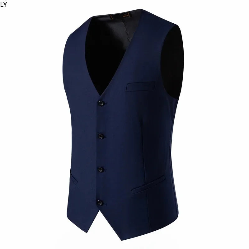 Mens Suit Vest Smart Casual Sleeveless Vest Single Breasted Solid Color Business Wedding Formal Suit Vests Spring Summer Autumn