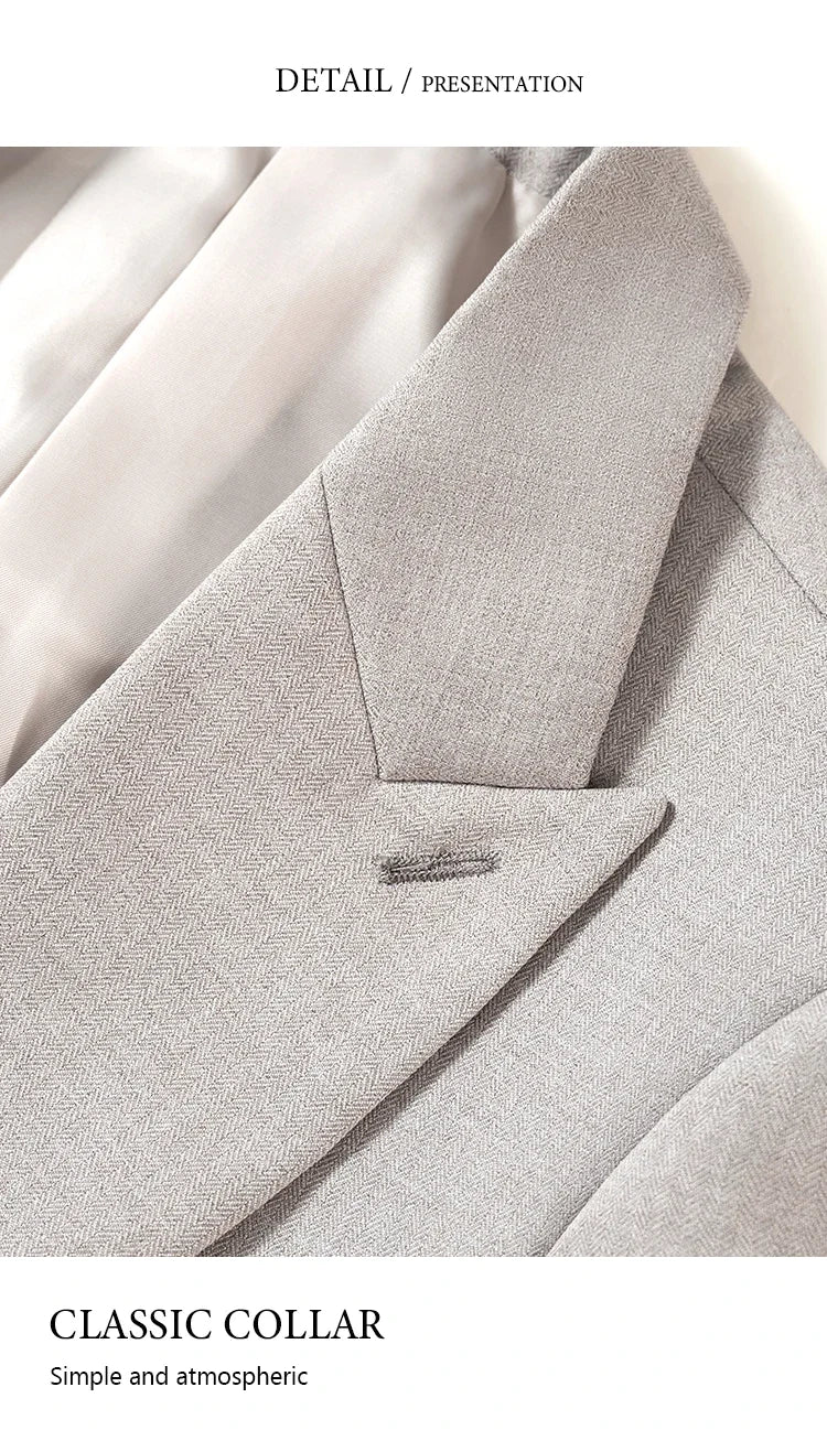 elegant man suits high quality 3 piece （Jacket + vest + pants）slim fit formal office and leisure banquet groom's suit