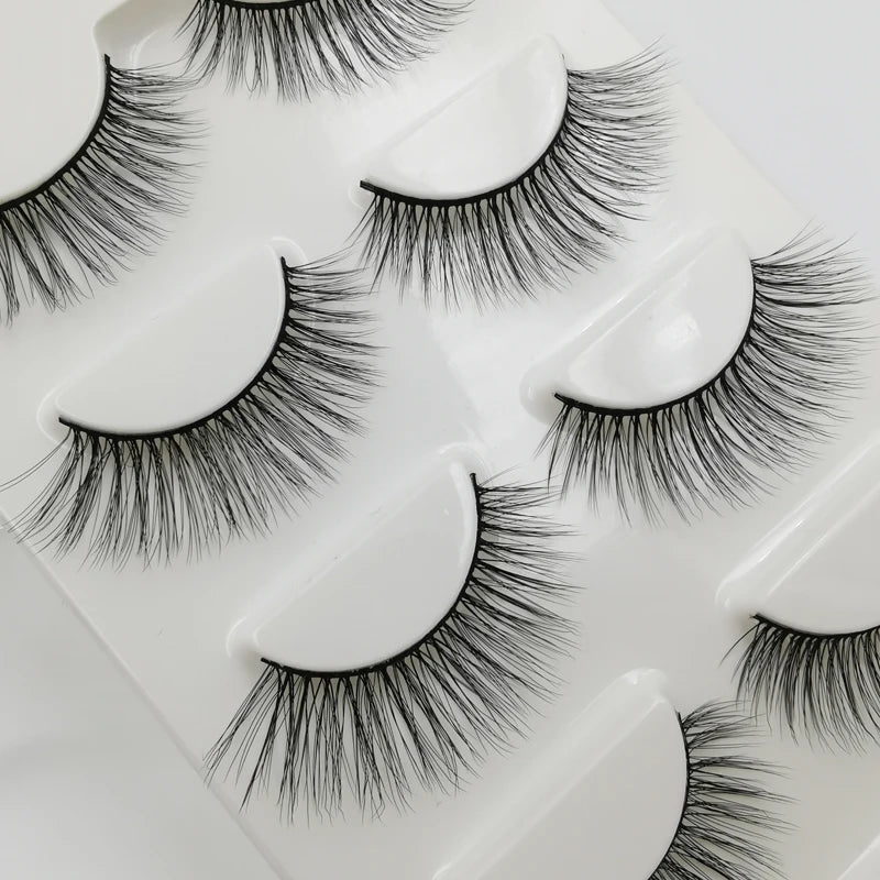 YSDO 3/4 Pairs Eyelashes Natural Long 3d Mink Lashes Faux Cils Hand Made Mink Eyelashes Strip Makeup False Lashes Volume Cilios