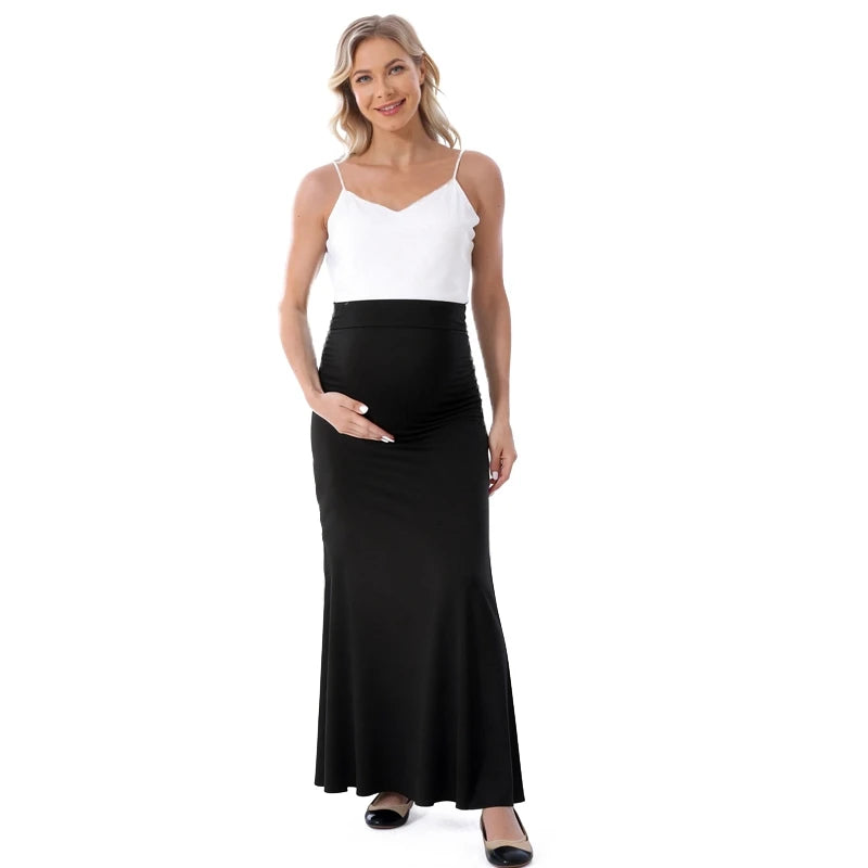2025 New Maternity Skirt Slim Breathable and Comfortable Spring Summer High Elasticity Mid Length Casual Pregnant Women Skirt