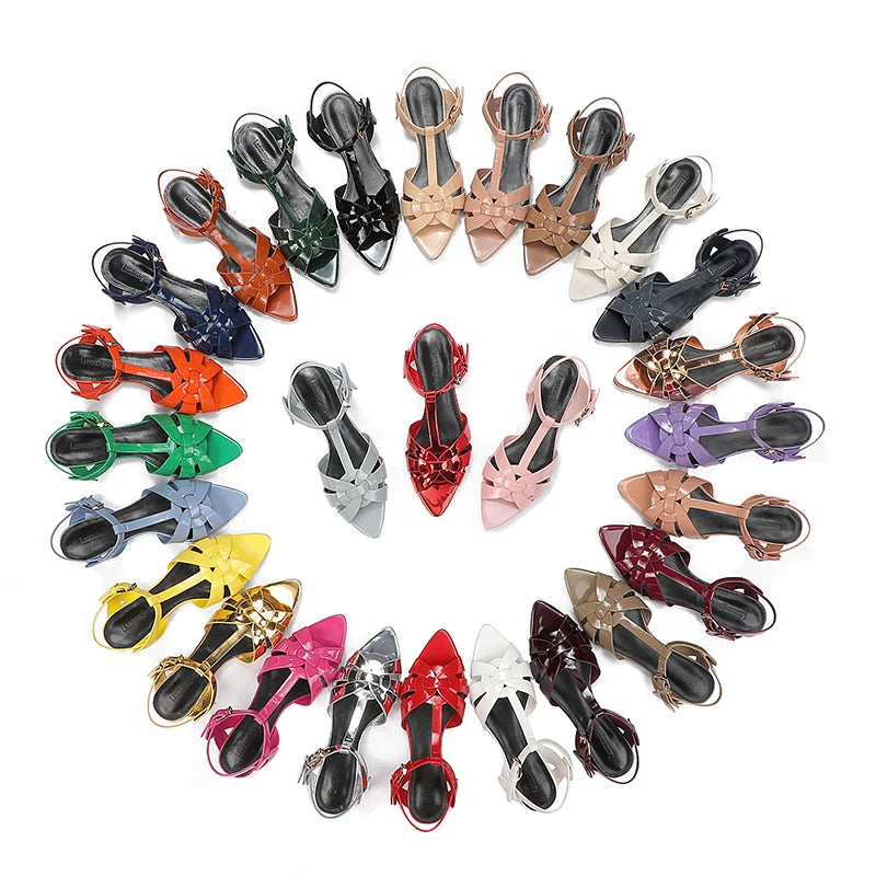 2024 new classic elegant spring/summer fashion charming pointed flat sandals for shopping, dating, parties, sexy dressing