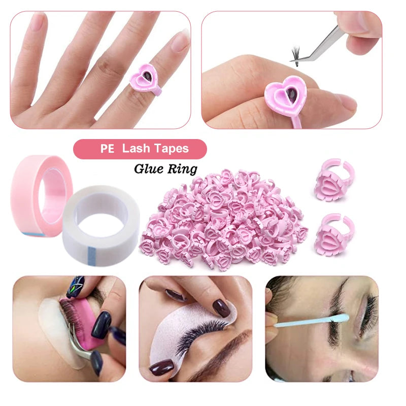 Professional False Eyelash Extension Practice Kit Eye Lashes Extension Grafting for Beginner Artist Practice Makeup Tool Set Kit