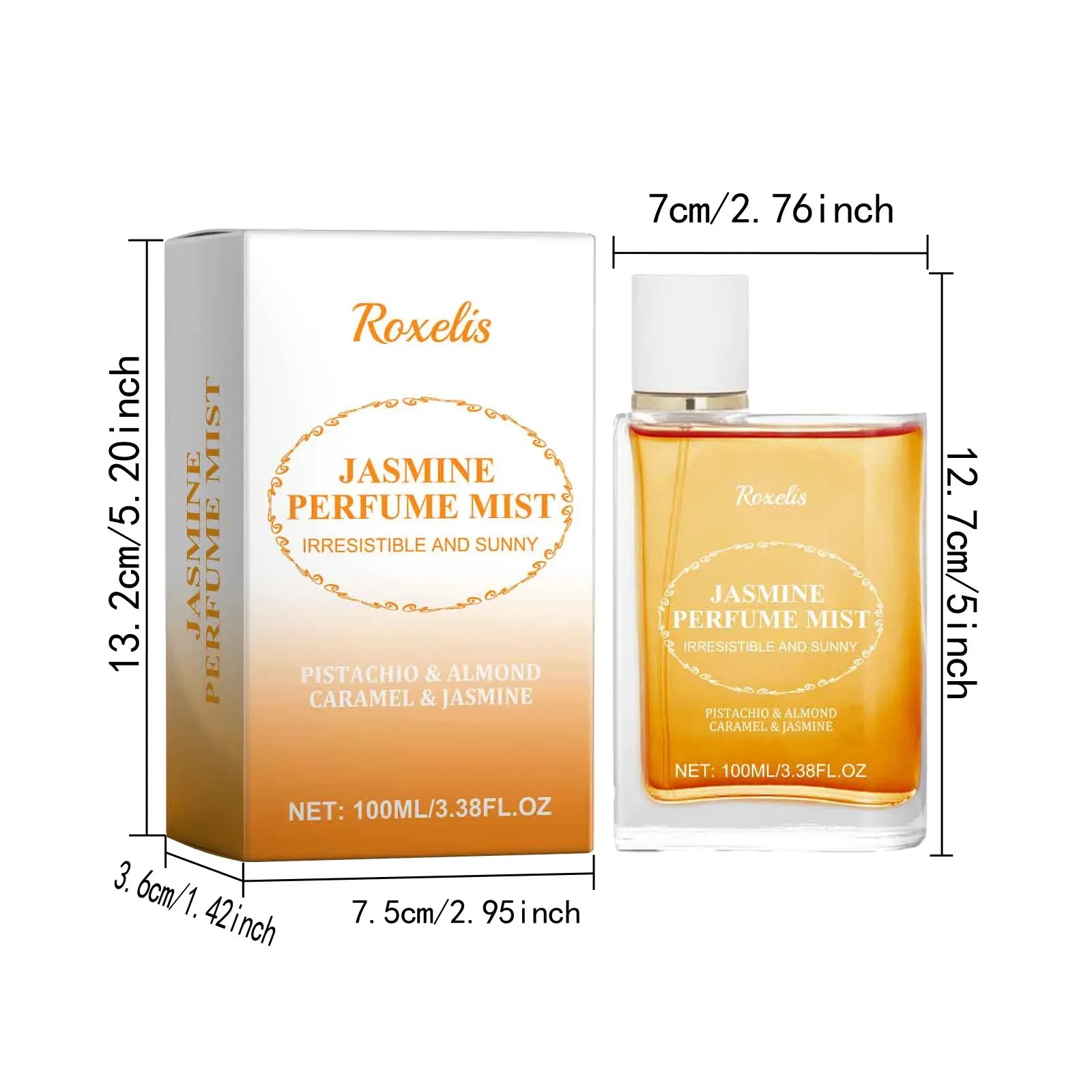 Luxury Caramel Vanilla Perfume 100ml, Oriental Floral Fruity Gourmand Fragrance Mist, Jasmine Eau De Parfum Spray Strong Sillage