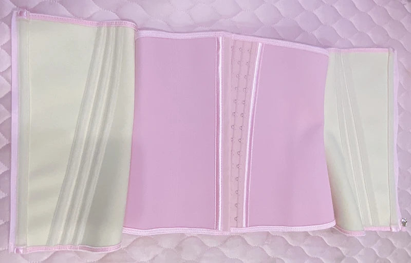 AfruliA Fajas Colombianas Girdles Waist Trainer Corset for Tummy Control Belt Body Shaper Cincher Pink Shapewear Slimming Sheath