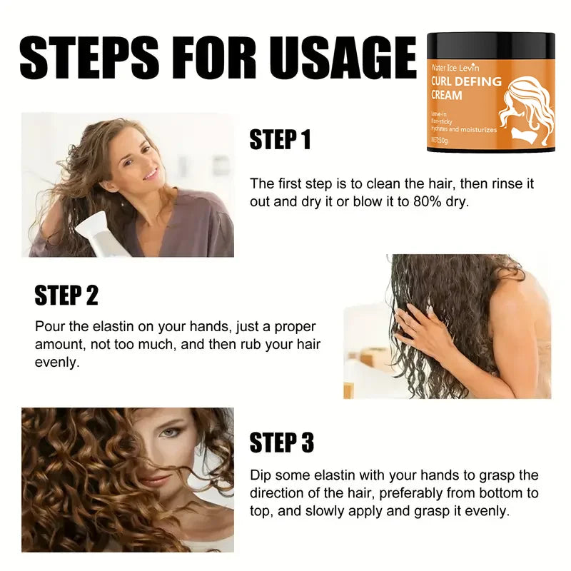 50g Black Castor Oil Curl Styling Cream - Moisturizing Hair Styling Cream Suitable for Normal Hair, Men and Women, with an Easy-To-Use and Portable Plant-Based Formula