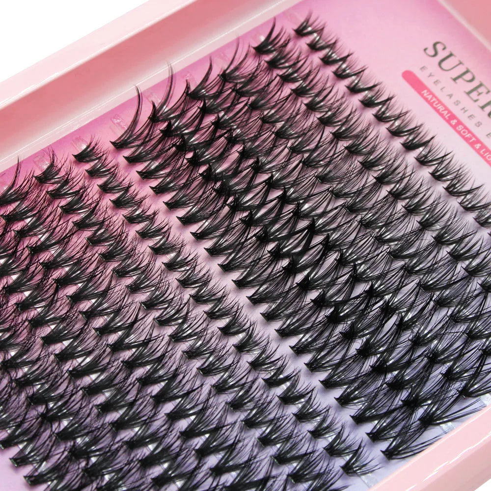 Whole sale Super Bunch New 3D/5D Effect Mix 240 Clusters Lashes 8-16mm Charm Style False Eyelashes Extension Russian Volume