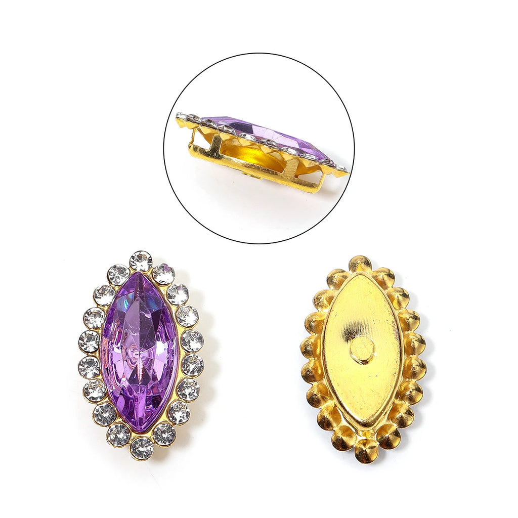 Horse Eye Flatback Reinestone Quality Sewing Crystal Flatback Rhinestones Sew On Stones Glass For Dresses Clothes DIY Jewelry