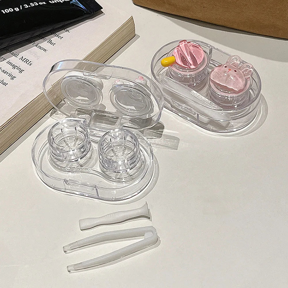 Colored Contact Lenses Box Cute Fashion Contact Lens Box Mini Lens Case Set Popsicle-Shaped Contact Lens Container For Personal