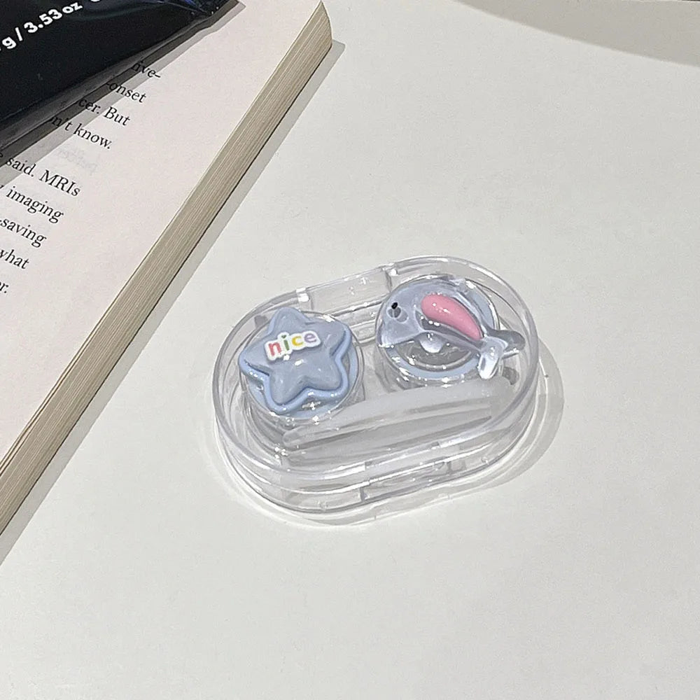 Colored Contact Lenses Box Cute Fashion Contact Lens Box Mini Lens Case Set Popsicle-Shaped Contact Lens Container For Personal