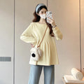 Maternity Sweatshirt Spring Autumn Simple Casual Cute Loose Slim Comfortable Round Neck Long Sleeve Sweatshirt For Pregnancy