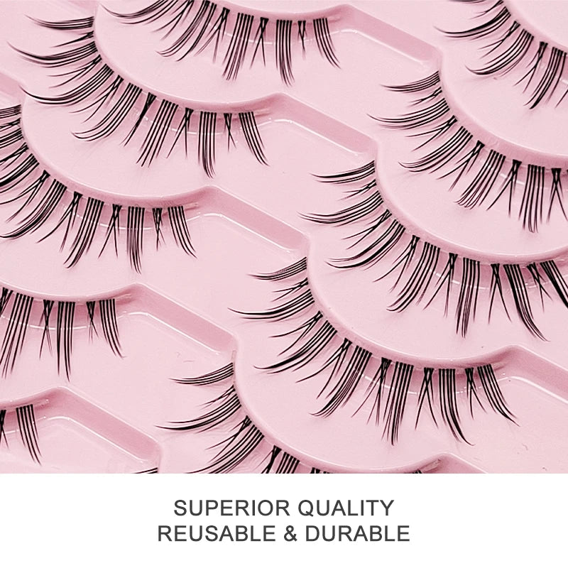 Manga Lashes 5/10 Pairs Natural Lashes False Eyelashes Little Devil Lashes Anime Lashes Full Strip Lashes Band Eyelashes Makeup