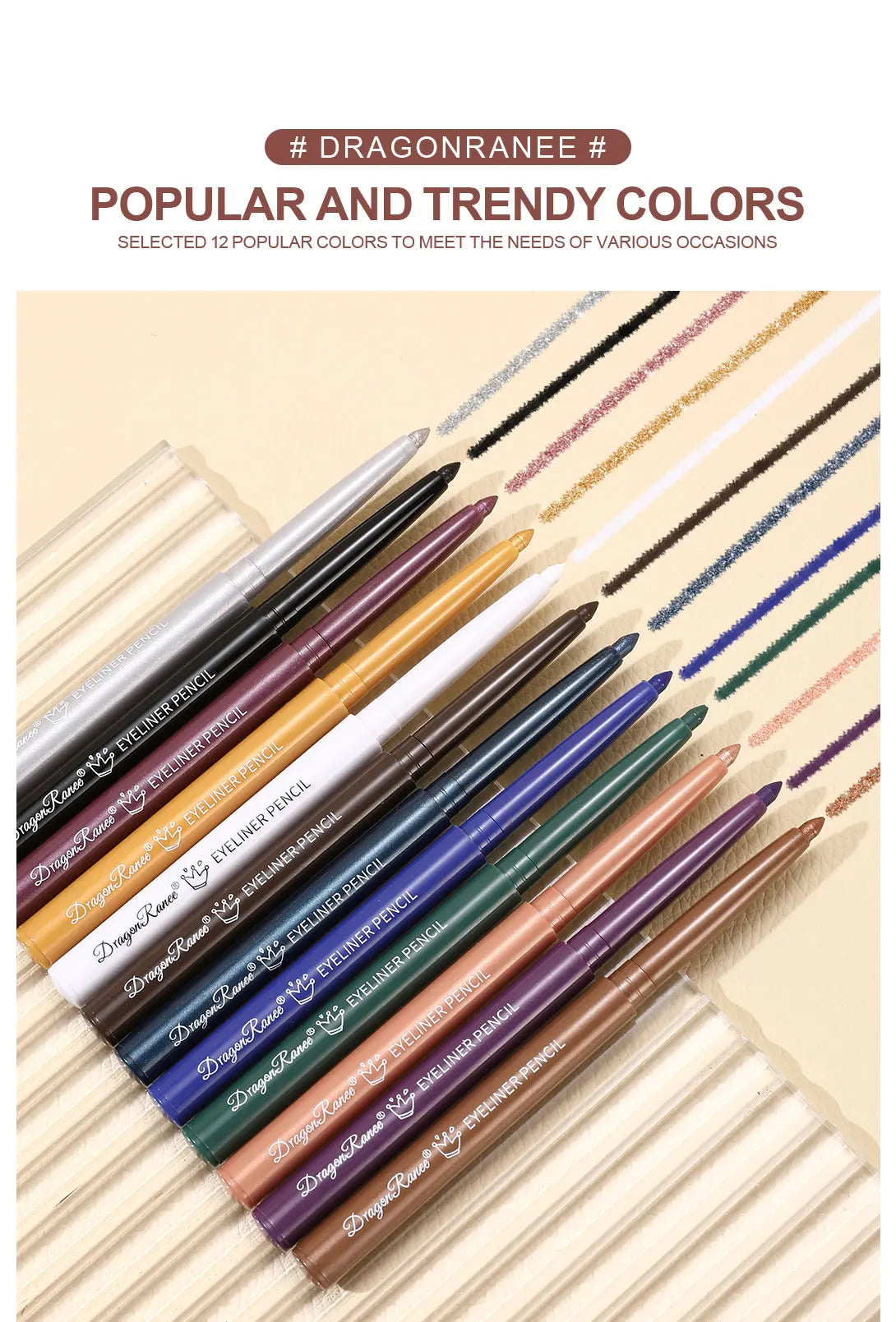 Eyeliner Pen Is Waterproof, Sweat-Proof, and Does Not Smudge, Easy for Beginners to Use, Available in Green, Purple, and Black, Long-Lasting and Does Not Come Off Easily
