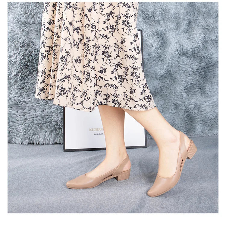 Sandals  Fashion New Elegant Women Shallow Mouth Medium Low Heel Non-slip Shoes Breathable Casual Comfortable Jelly Sandals