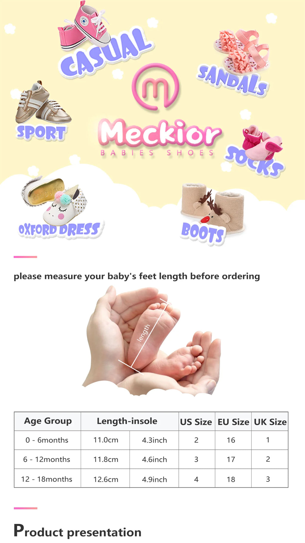 Meckior Baby Shoes Summer Baby Boy Girl Shoes Toddler Flats Sandals Soft Rubber Sole Anti-Slip Bowknot Crib First Walker Shoes