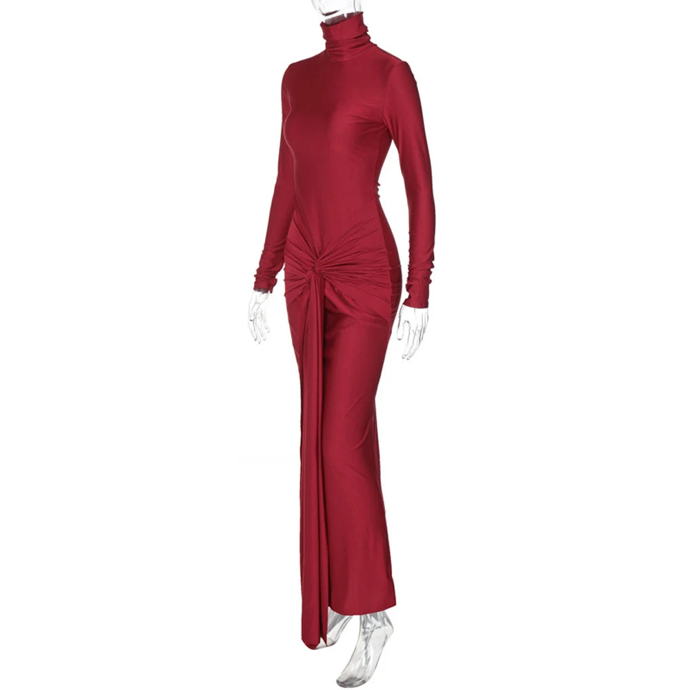 Maternity Photography Dresses High Neck Long Sleeved Fashionable Patchwork Strap High Elasticity Slim Fit Pregnant Women Dress