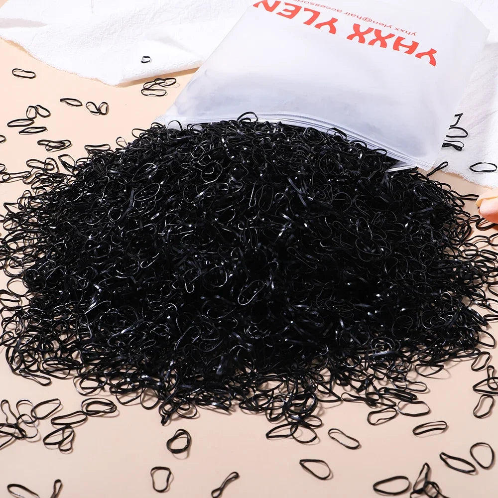 500Pcs Girls Colourful Disposable Rubber Band Elastic Hair Bands Headband Children Ponytail Holder Bands For Kids Accessories