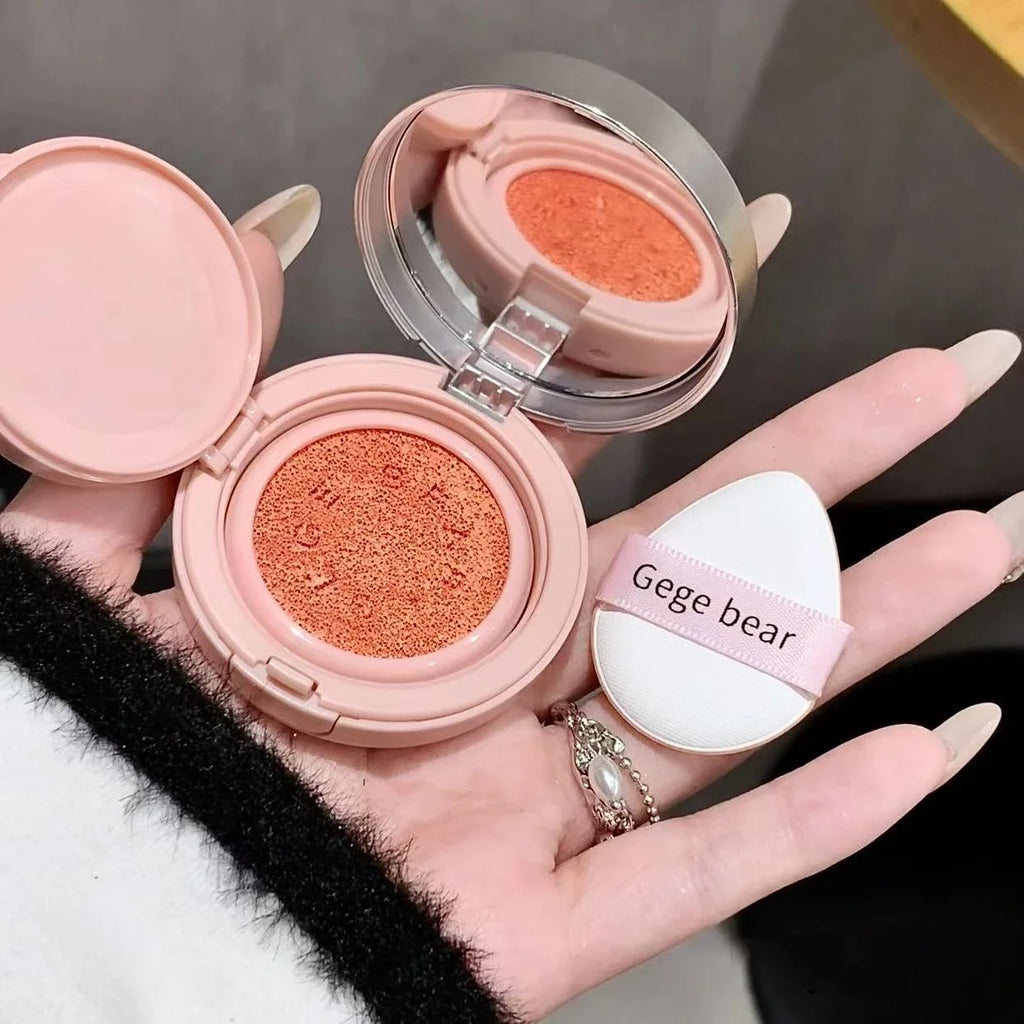 Cute Liquid Blusher Air Cushion Nude Natural Face Brighten Apricot Peach Tint Blush Shading Rouge Rubor Korean Makeup Cosmetics
