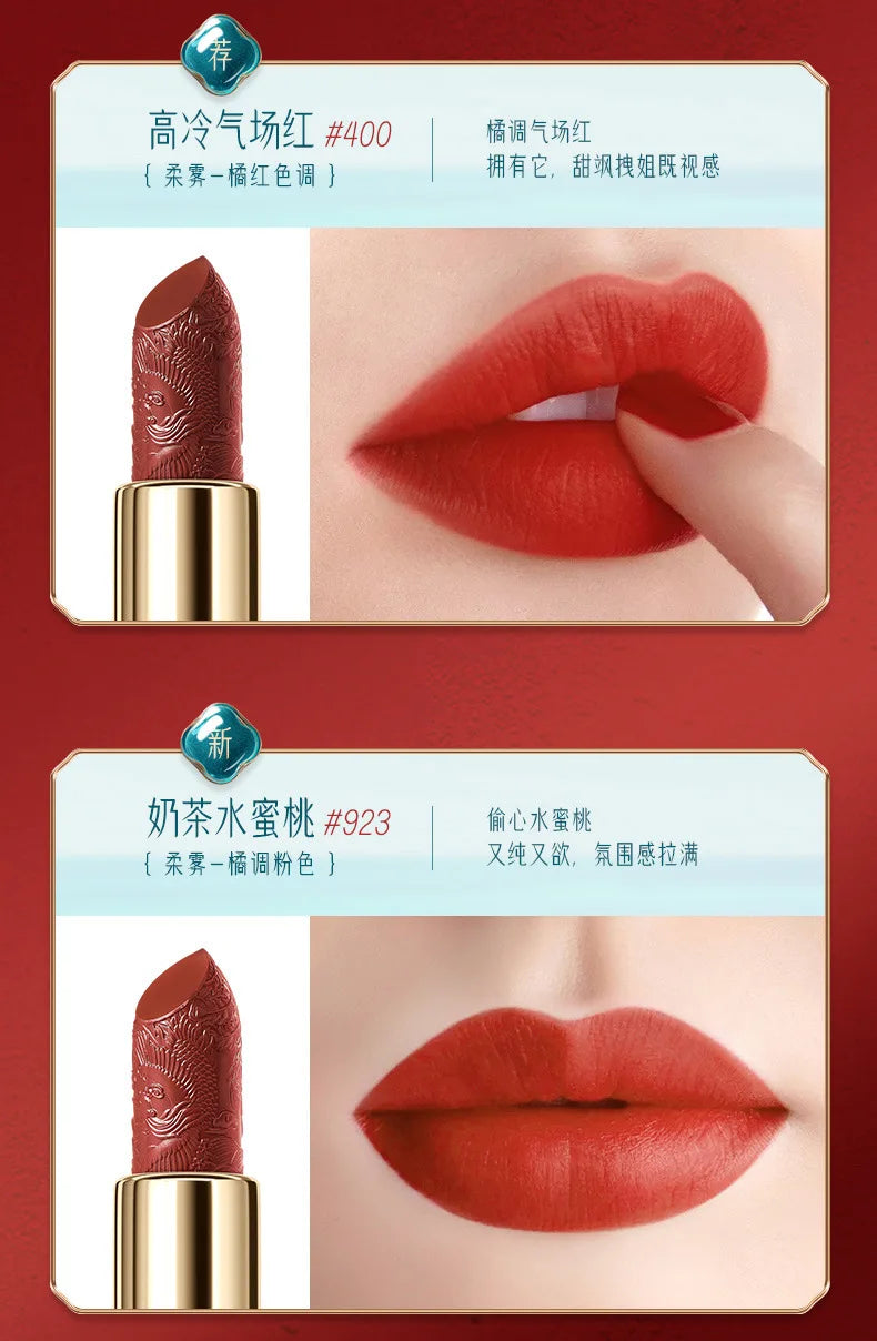 Makeup Lipstick set carved Nude Li pstick Matte Velvet Long Lasting easy to color non-stick cup lip glaze