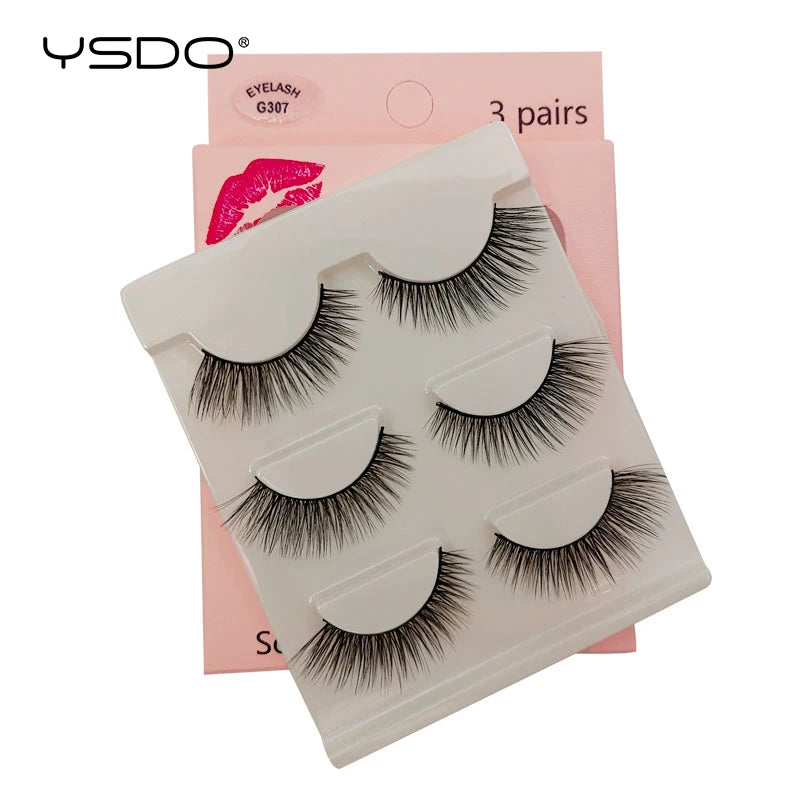 YSDO 3/4 Pairs Eyelashes Natural Long 3d Mink Lashes Faux Cils Hand Made Mink Eyelashes Strip Makeup False Lashes Volume Cilios