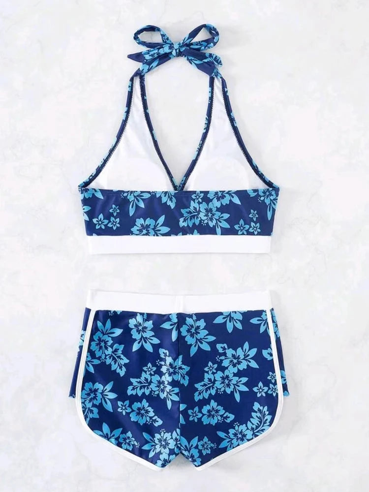 VigoBreviya Print 2026 Tied Halter Swimwear Sexy Women High Waist Bikini Set Push Up Brazilian Swimsuit Lady Beach Bathing Suit