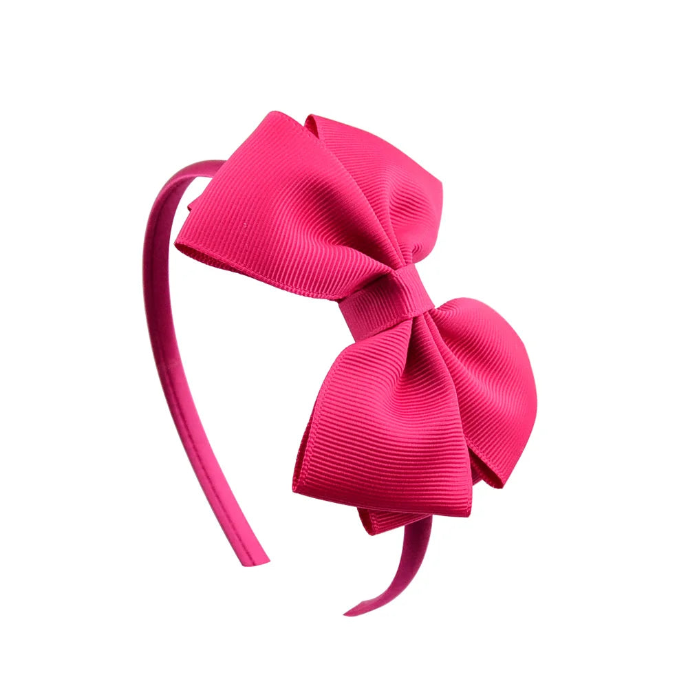 1 Piece Ribbon Handmade Hair Bows Hairbands for Baby Girls 20 Colors Cute Bowknot Solid Headband Headwear Baby Hair Accessories