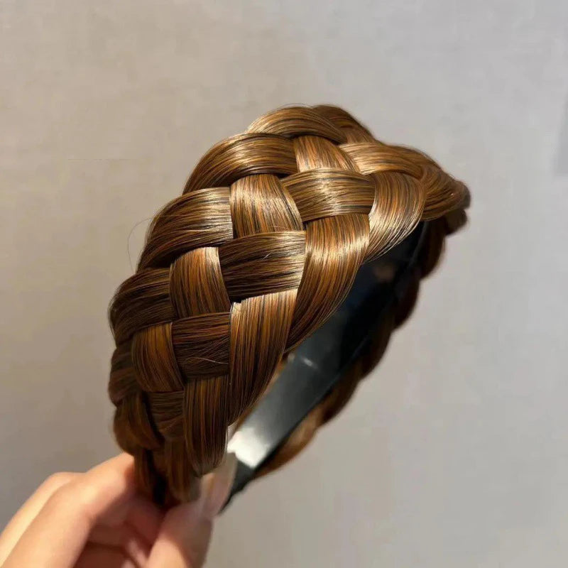 2023 Wig Headbands for Women Wide Fishbone Braids Hairbands Handmade Head Hoop Hair Styling Headwear Accessories Gift