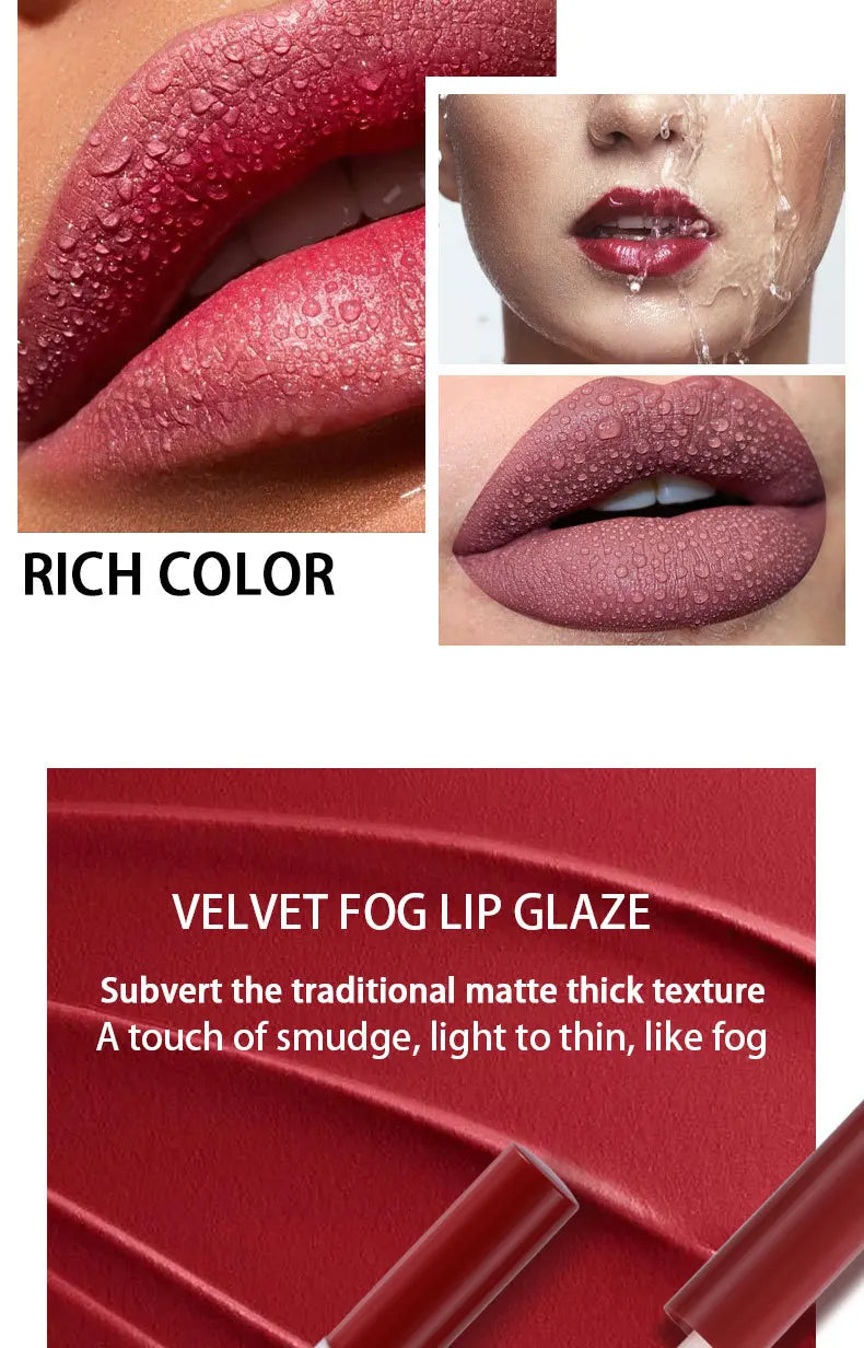 Matte Lip Gloss Set 6 Color Lipstick Smooth And Lasting Display Lip Gloss Waterproof Moisturizing Lipstick Holiday Gift Box Set