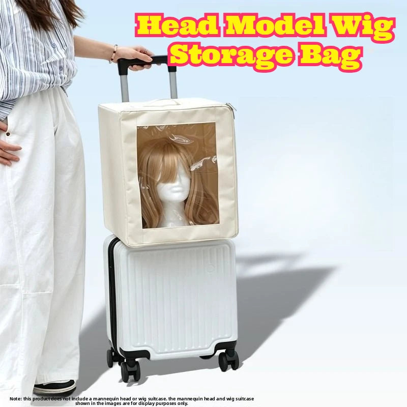 Wig Storage Bag Head Model Organizer Box Backpack Wig Protective Pouch Portable Dustproof Waterproof Travel Breathable Wig Carry
