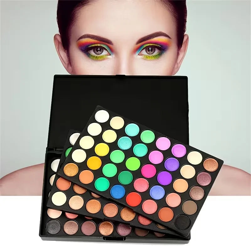 120 Color Eye Makeup,3-in-1 Eyeshadow Palette,Highly Pigmented Long Lasting Matte & Shimmer Finishes,Nude & Earth Eye Shadow