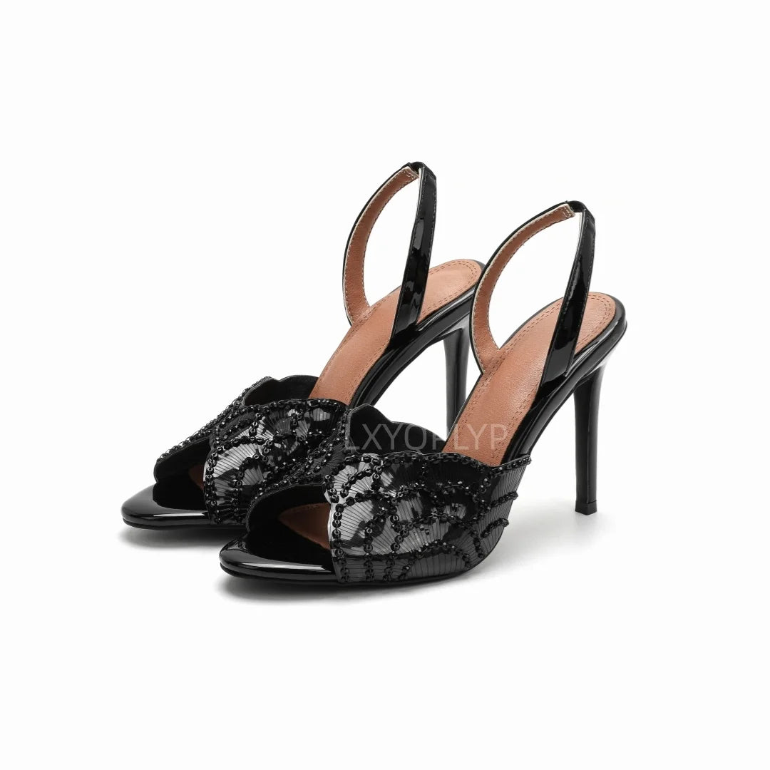 Ladies' Stunning Andsexy Slimhigh-heeled Temperament,ladies' Wedding Sandals,high-quality European AndAmerican Outerwearslippers