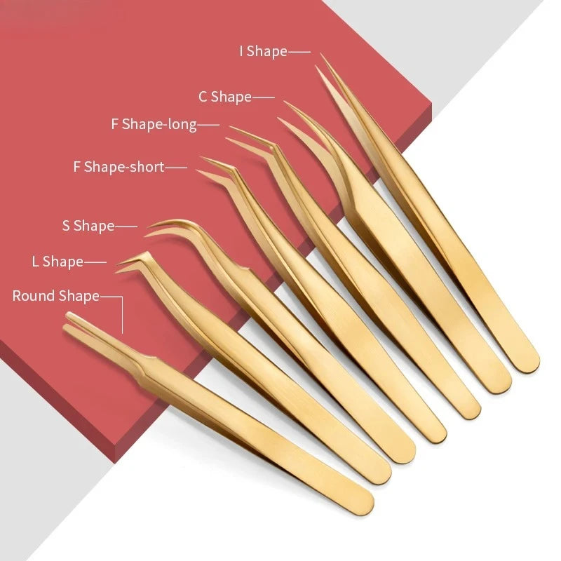 Eyelashes Tweezers Stainless Steel For Lashes Extension Makeup Tools Nail Art Accessories Rhinestone Picker Tools