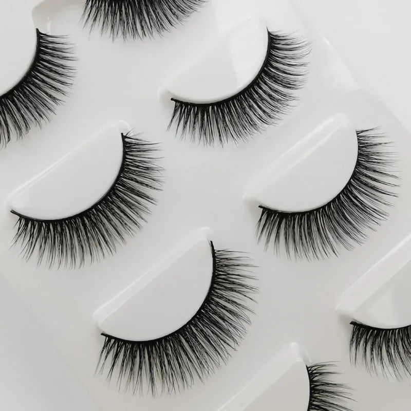YSDO 3/4 Pairs Eyelashes Natural Long 3d Mink Lashes Faux Cils Hand Made Mink Eyelashes Strip Makeup False Lashes Volume Cilios