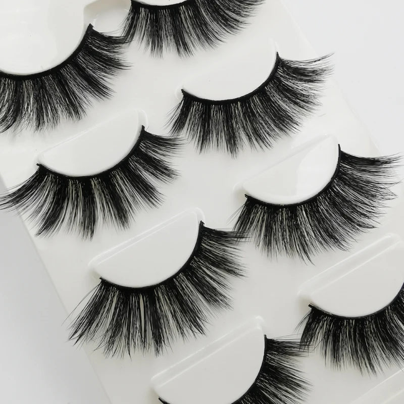 YSDO 3/4 Pairs Eyelashes Natural Long 3d Mink Lashes Faux Cils Hand Made Mink Eyelashes Strip Makeup False Lashes Volume Cilios