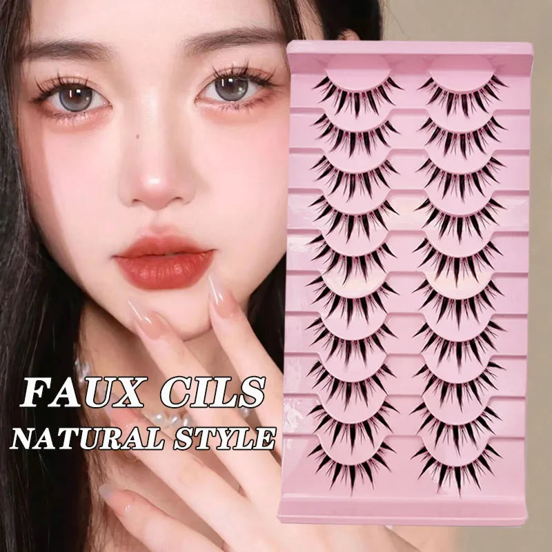 Manga Lashes 5/10 Pairs Natural Lashes False Eyelashes Little Devil Lashes Anime Lashes Full Strip Lashes Band Eyelashes Makeup
