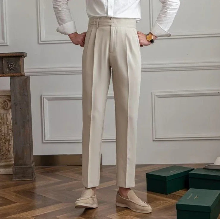 Man Suits Pants Fluid Khaki Draped Trousers for Men Baggy Suit Korean Style Clothes Reviews Many Slacks High Quality Dress Up